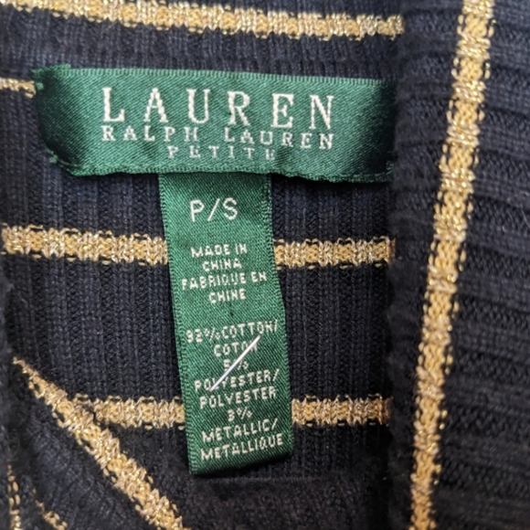 Lauren Ralph Lauren Petite Women's Striped Turtleneck Sweater 🧶 - Picture 3 of 9
